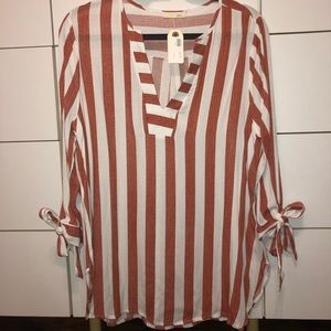 Orange/white striped top